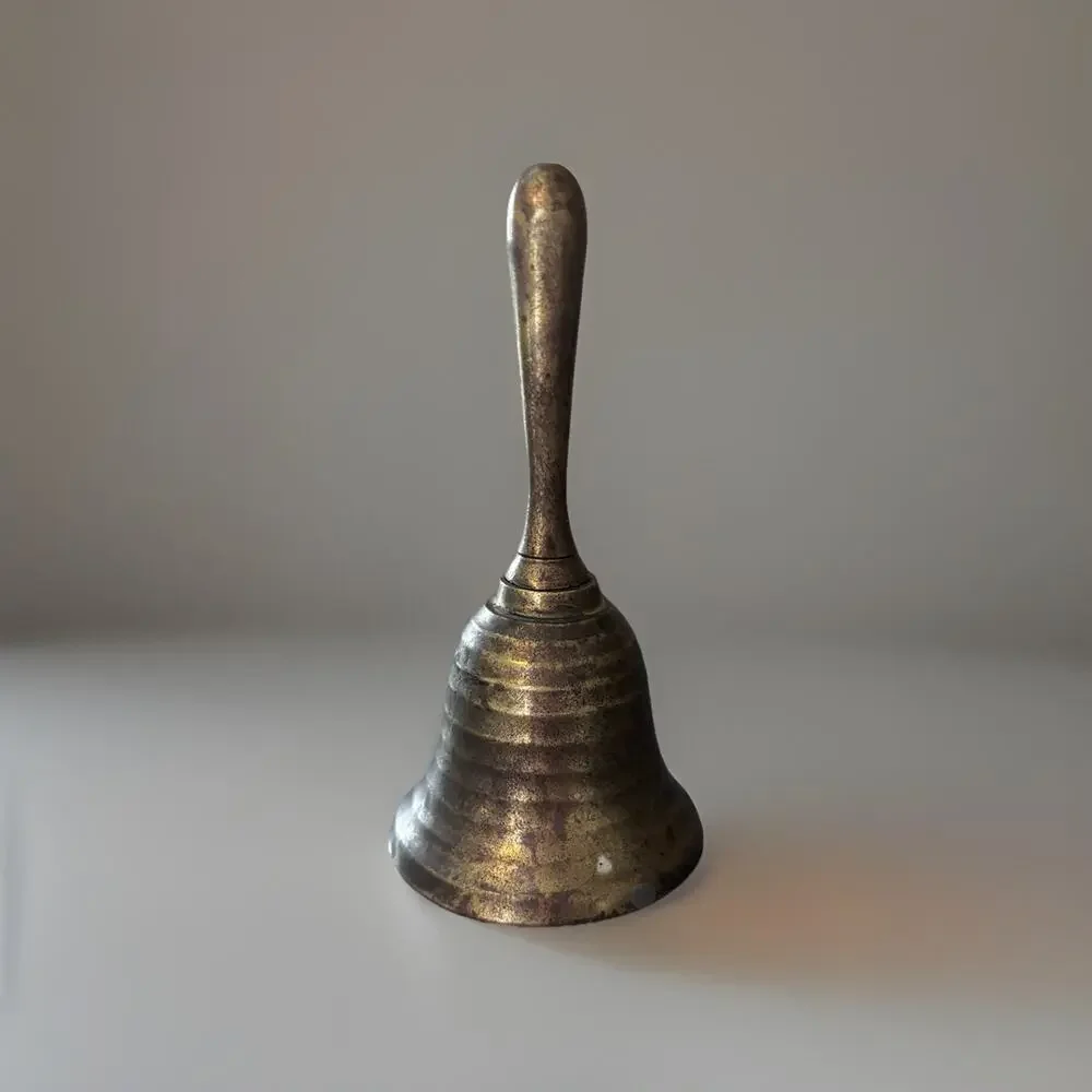 VTG Small Brass Bell Ribbed Farmhouse Boho Cottage 3.75